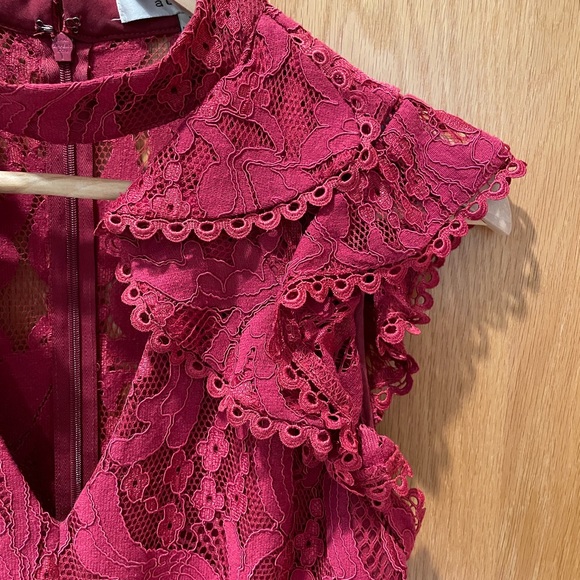 Lace Cocktail Dress by Adelyn’s Rae: Dark Raspberry - Picture 6 of 11